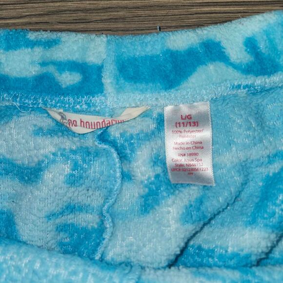 Women's Size Large No Boundaries Fuzzy Blue Camo Pajama Pan - Picture 3 of 3